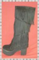 Botas caña alta con flecos Negras